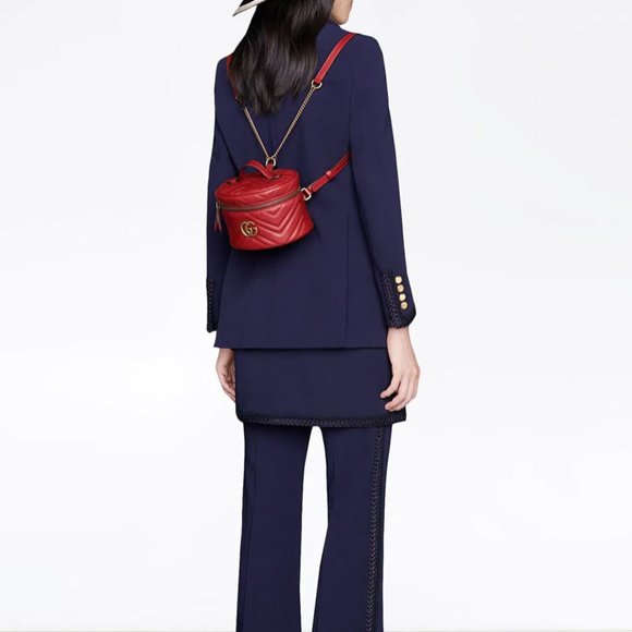 Gucci GG Marmont Matelasse Mini Backpack in Red - Picture 8 of 14